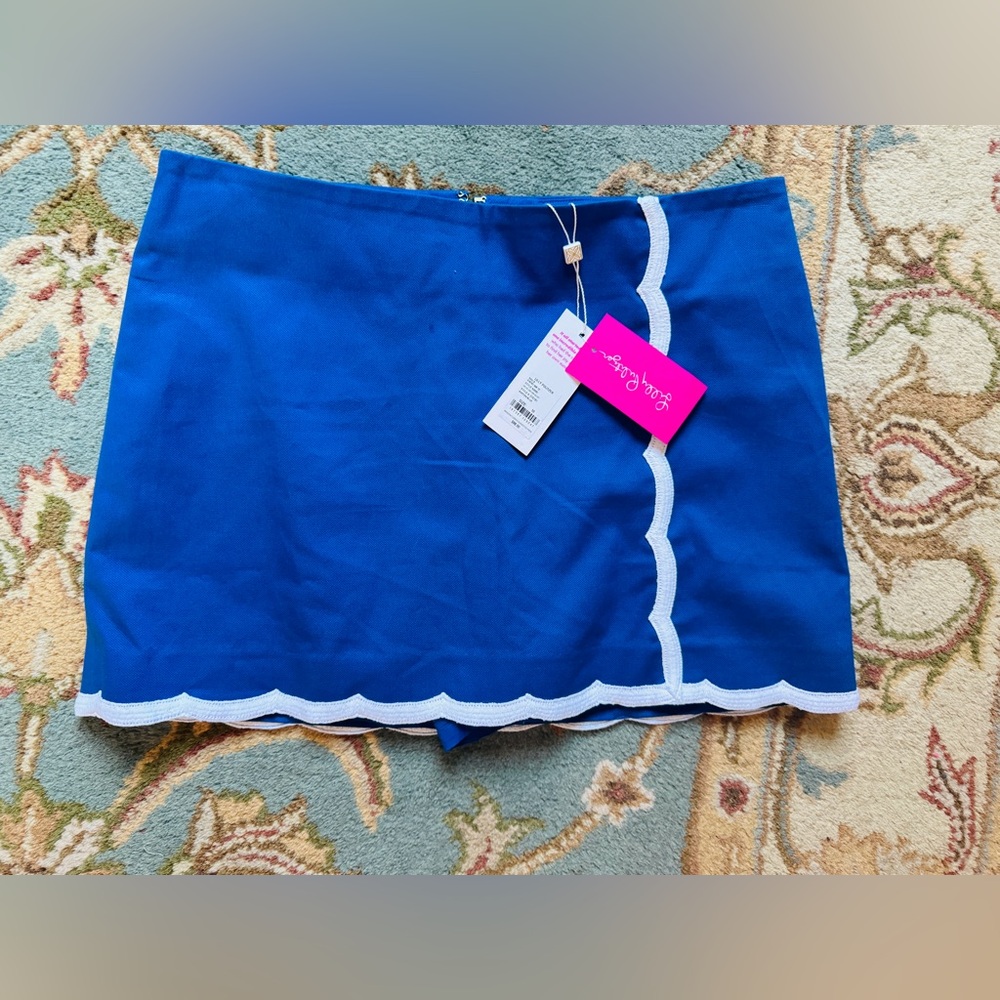 NWT Lilly Pulitzer Michelina size 12 Mini Skort Barton Blue white trim